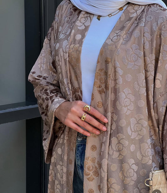 The bling kaftan in beige