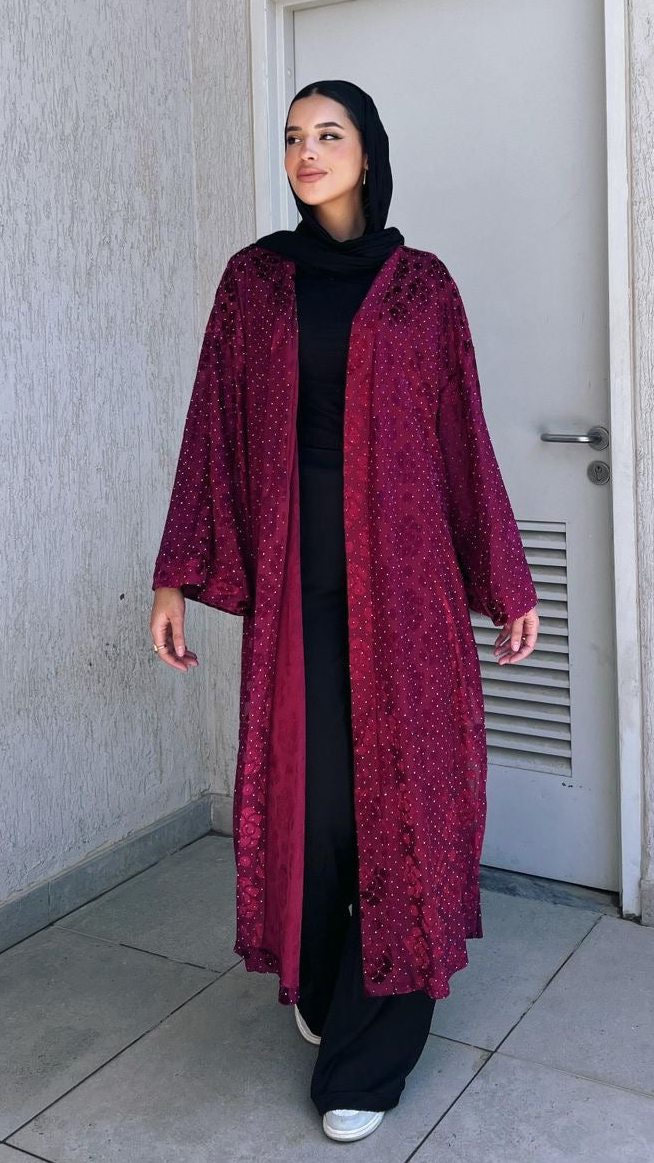 The bling kaftan in maroon