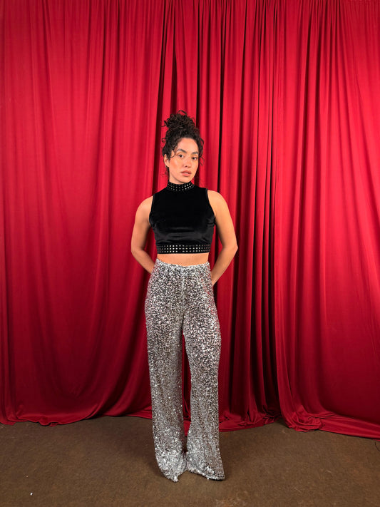 Silver glitter pants