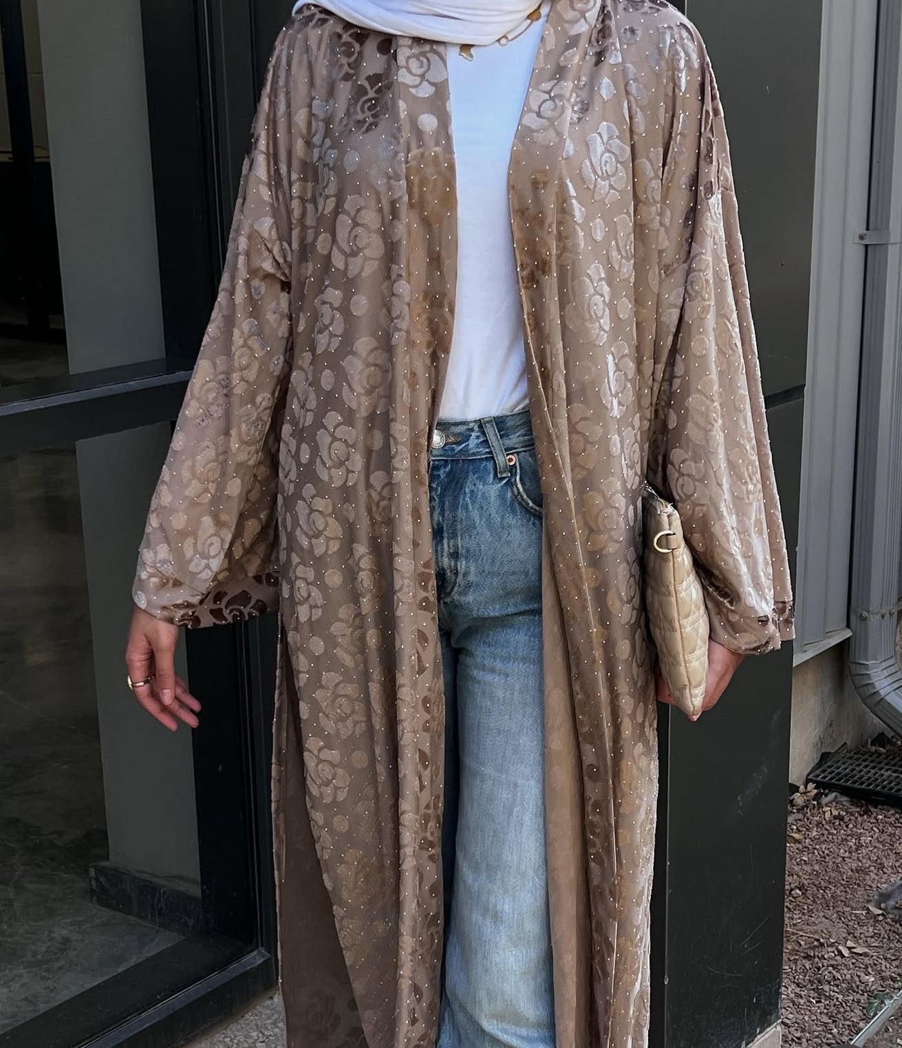 The bling kaftan in beige