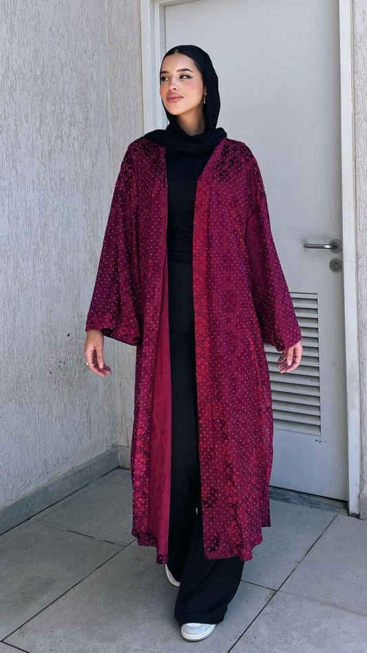 The bling kaftan in maroon