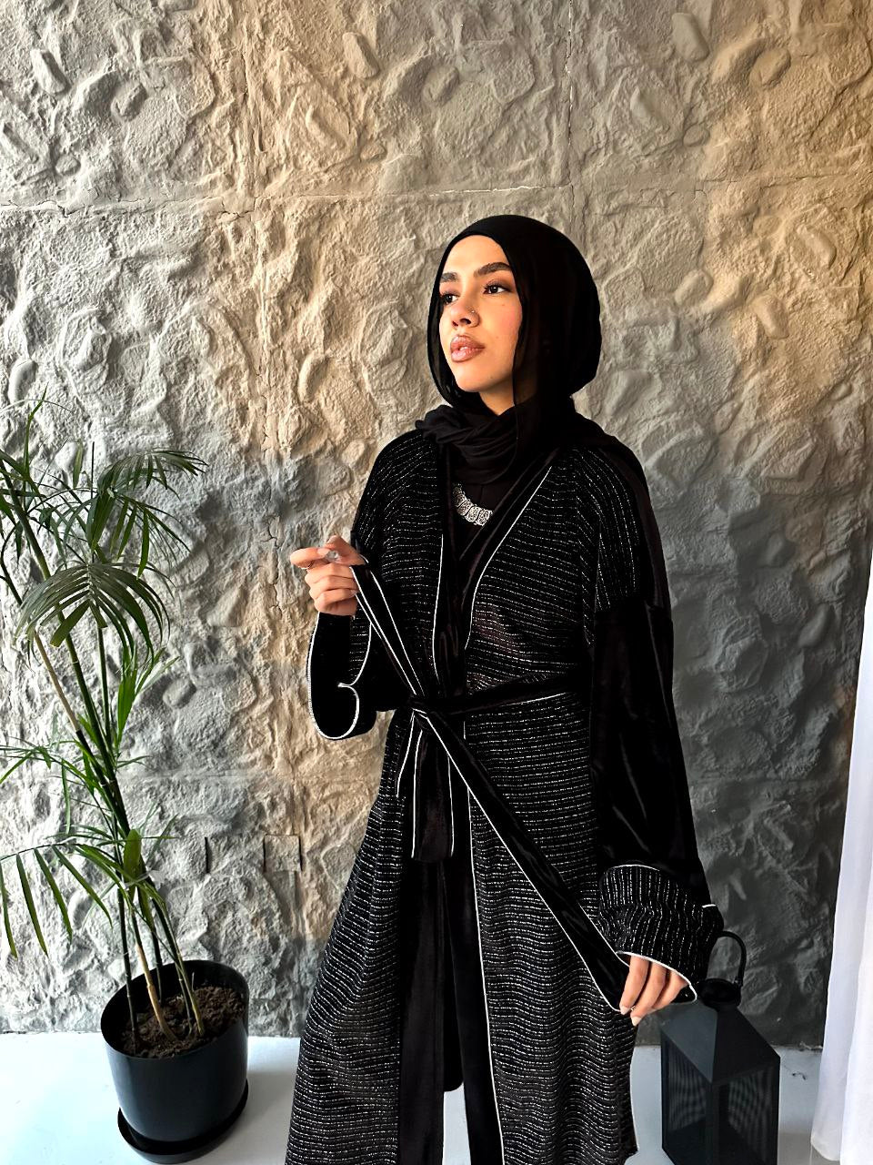 Black striped Cardigan