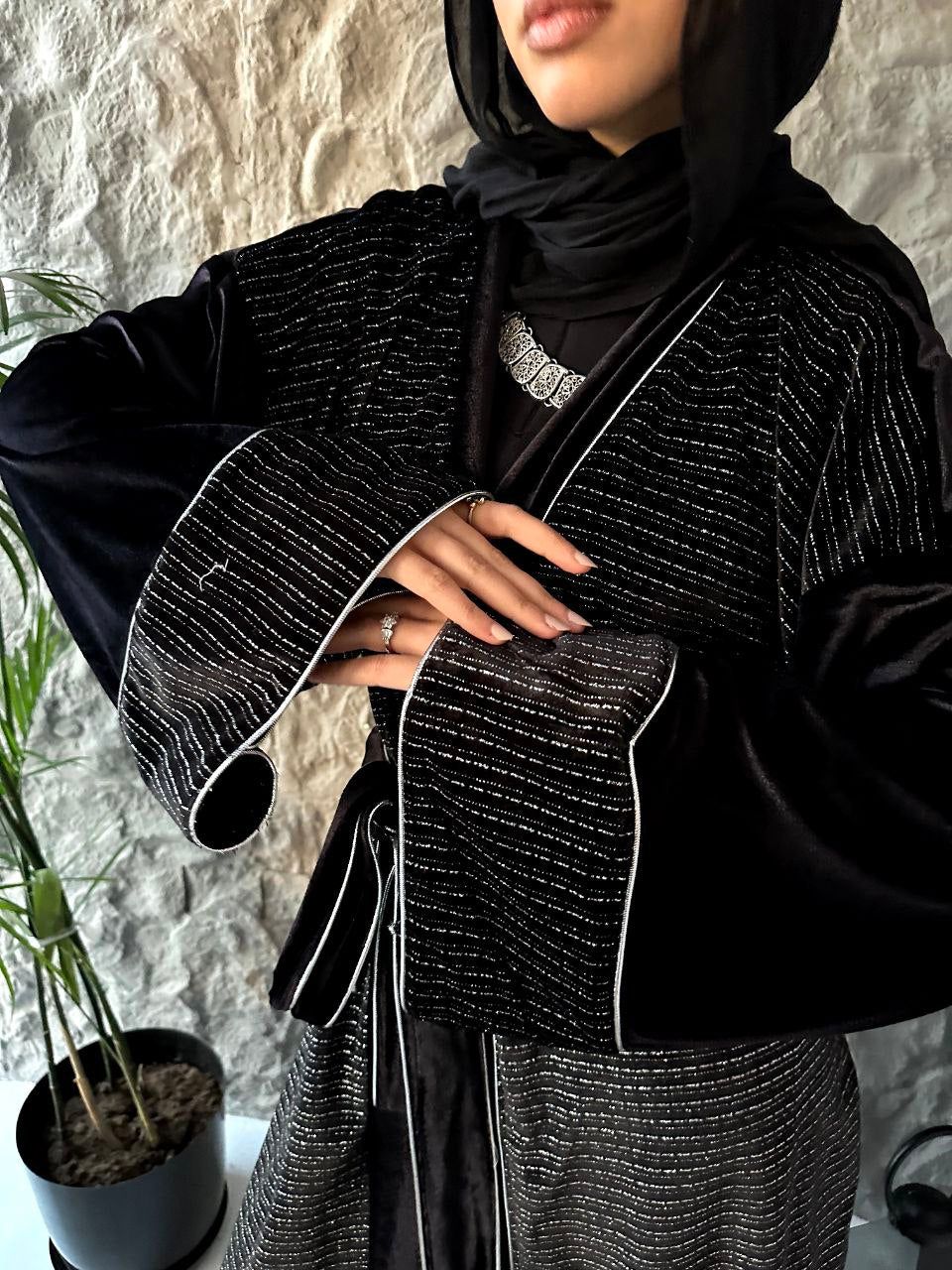 Black striped Cardigan