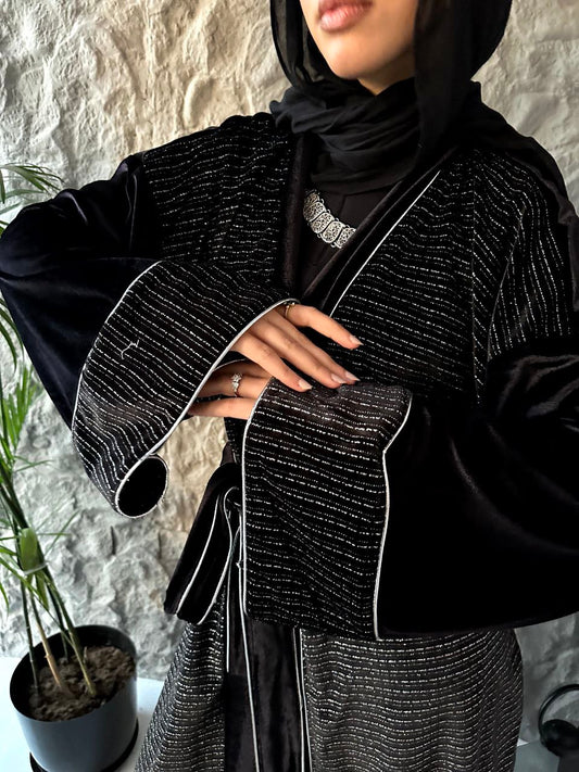 Black striped Cardigan