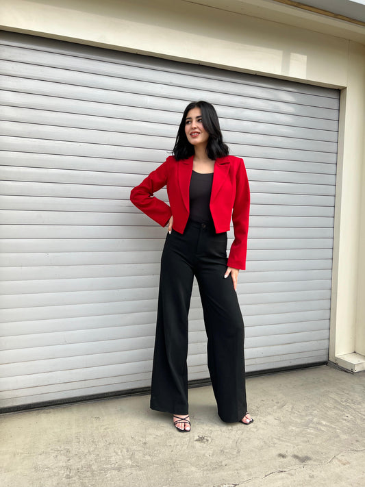 Red Crop Blazer