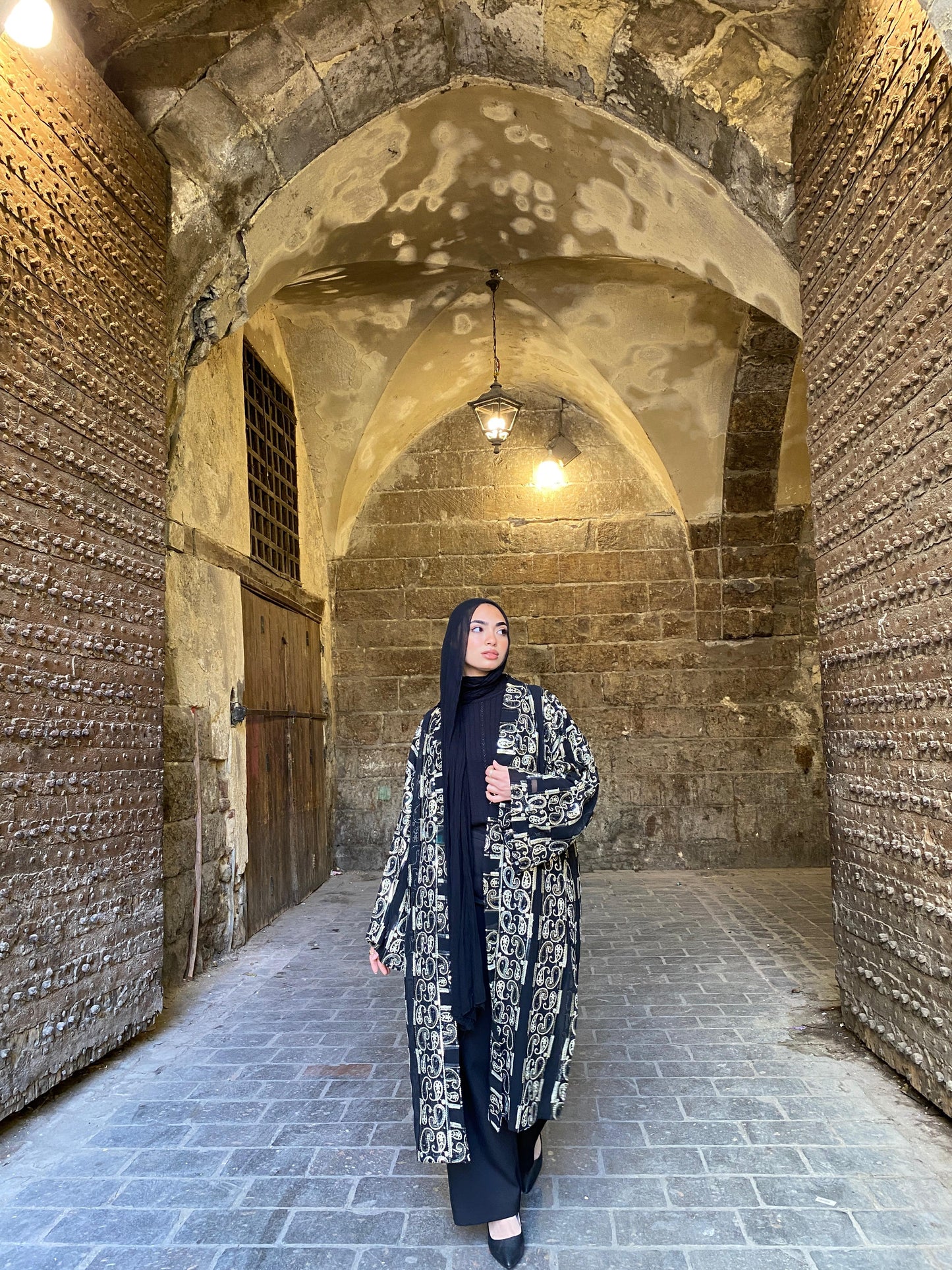 Gold Kimono in Black