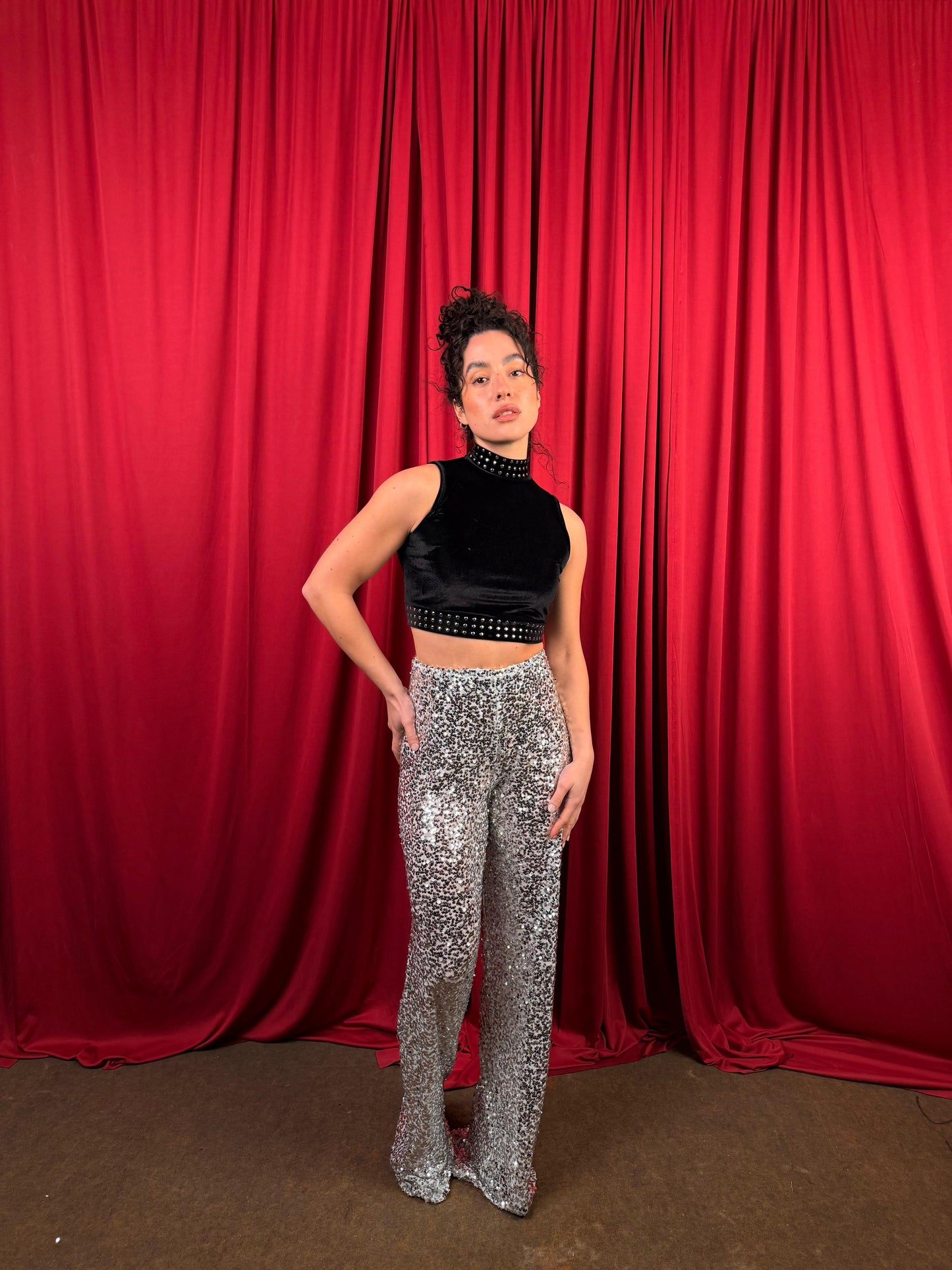 Silver glitter pants