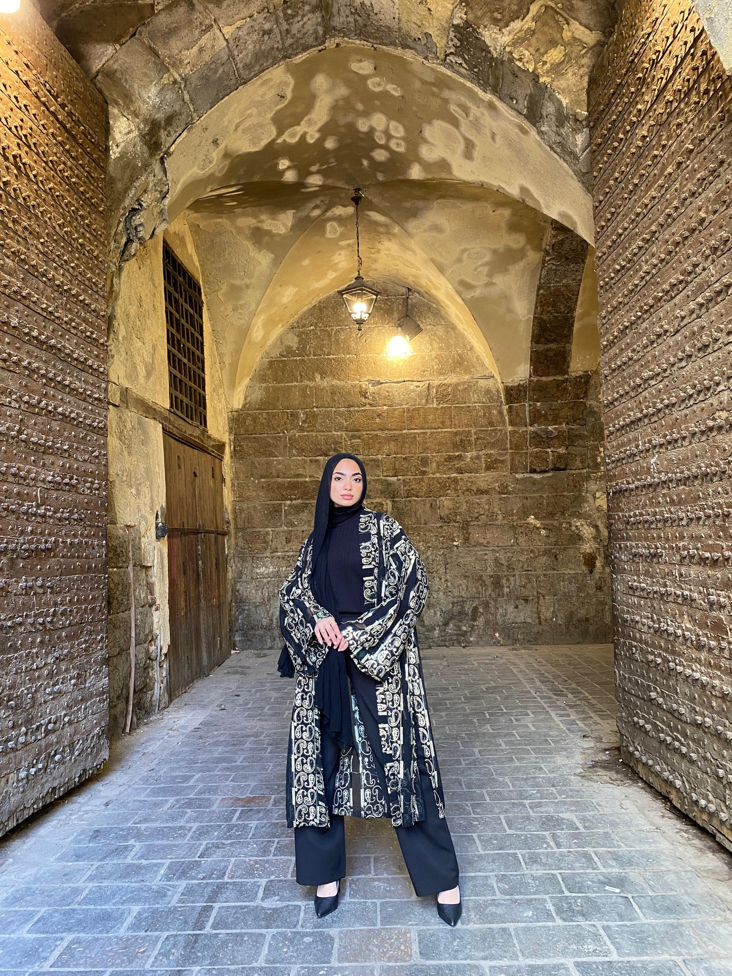 Gold Kimono in Black